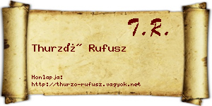 Thurzó Rufusz névjegykártya